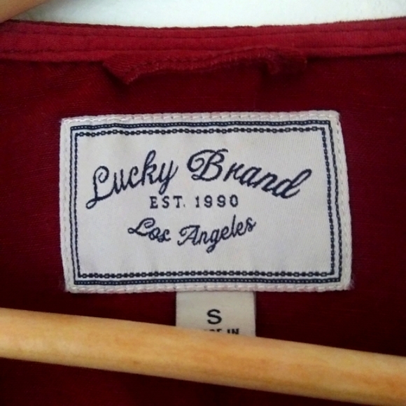 LUCKY BRAND ADDISYN UPDATE Dark Red Linen Blend Zip Up Moto Style Jacket Small - Picture 4 of 10